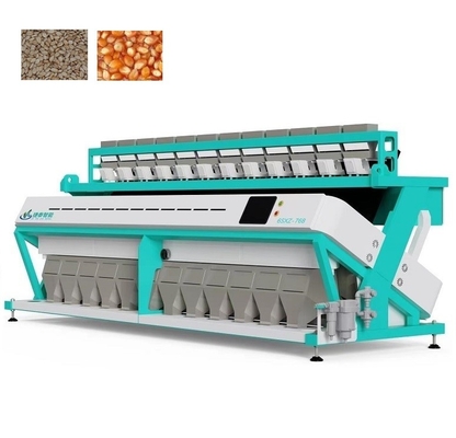 Alta potência 12 escorregadores Equipamento de triagem de cores 768 canais Corn Color Sorter